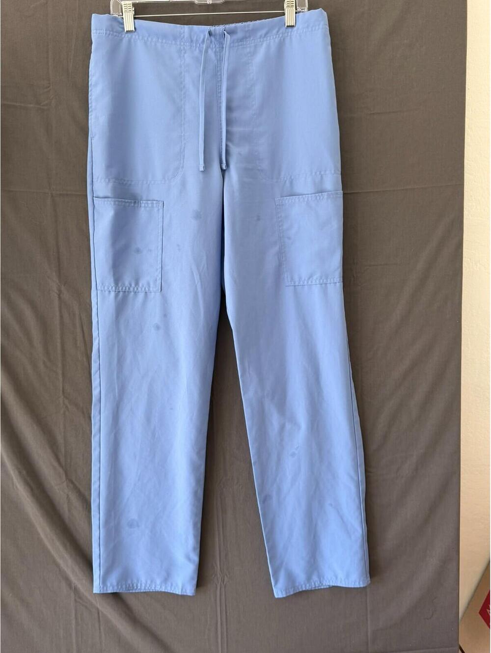 Scrubstar Premium Scrub Pants Mens Medium Ciel Blue Drawstring Cargo Uniform